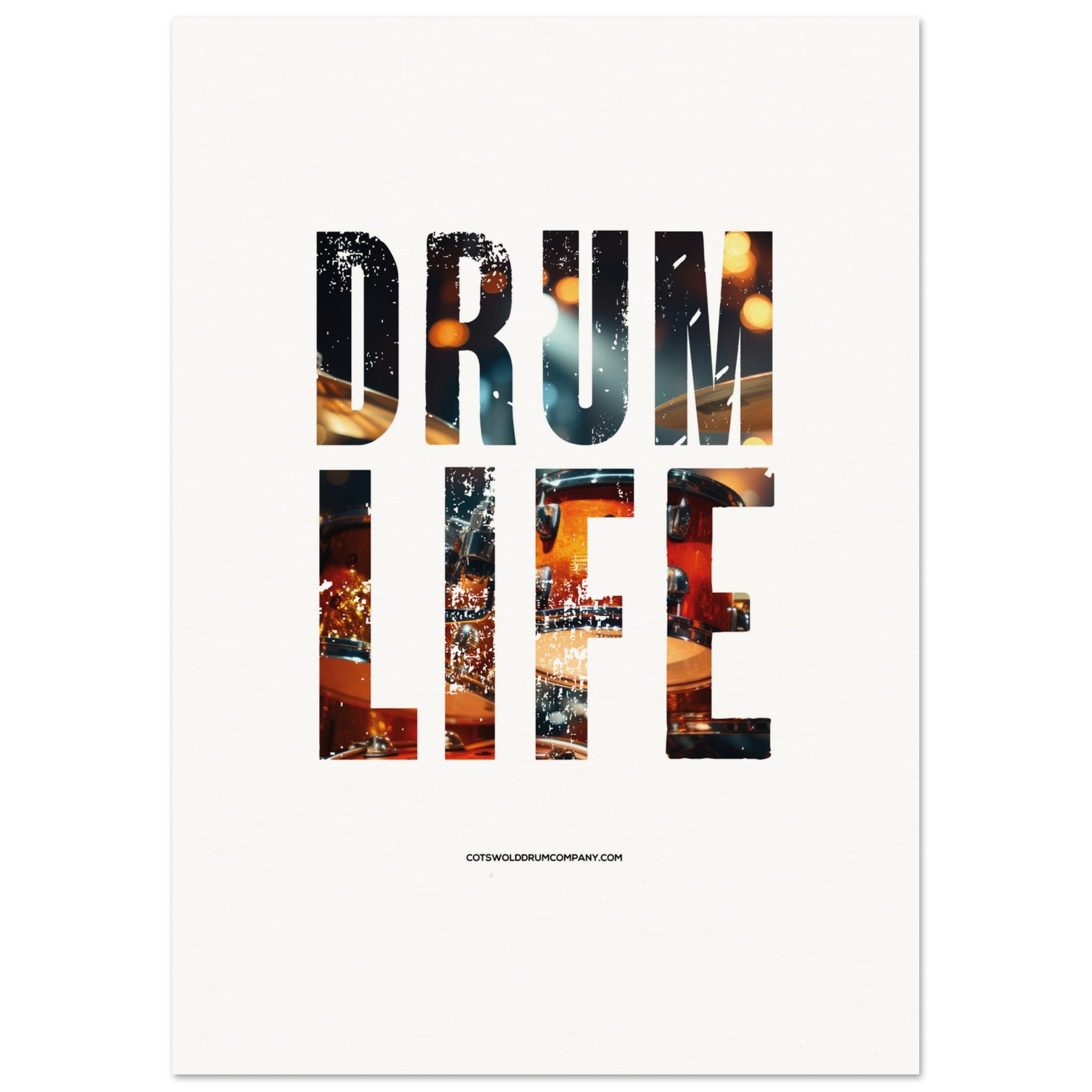 "DRUM LIFE" Print (white)