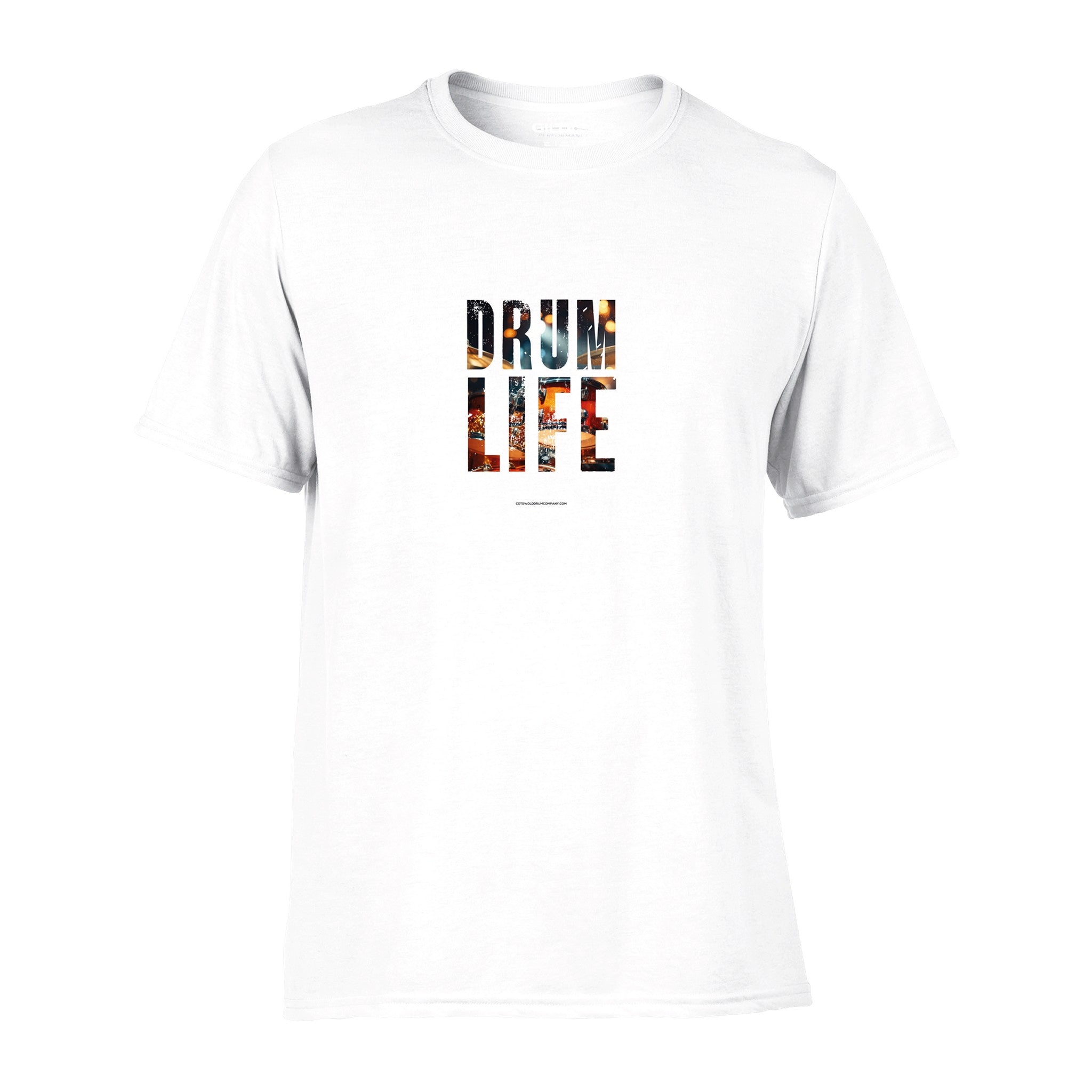 "DRUM LIFE" Unisex Crewneck T-shirt (white)