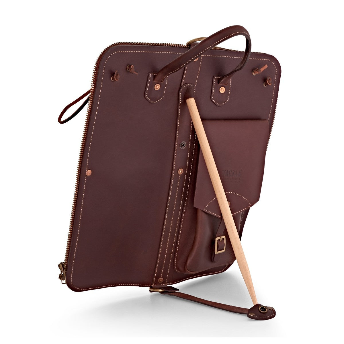 Tackle Leather Stick Case With Patented Stick Stand – Brown