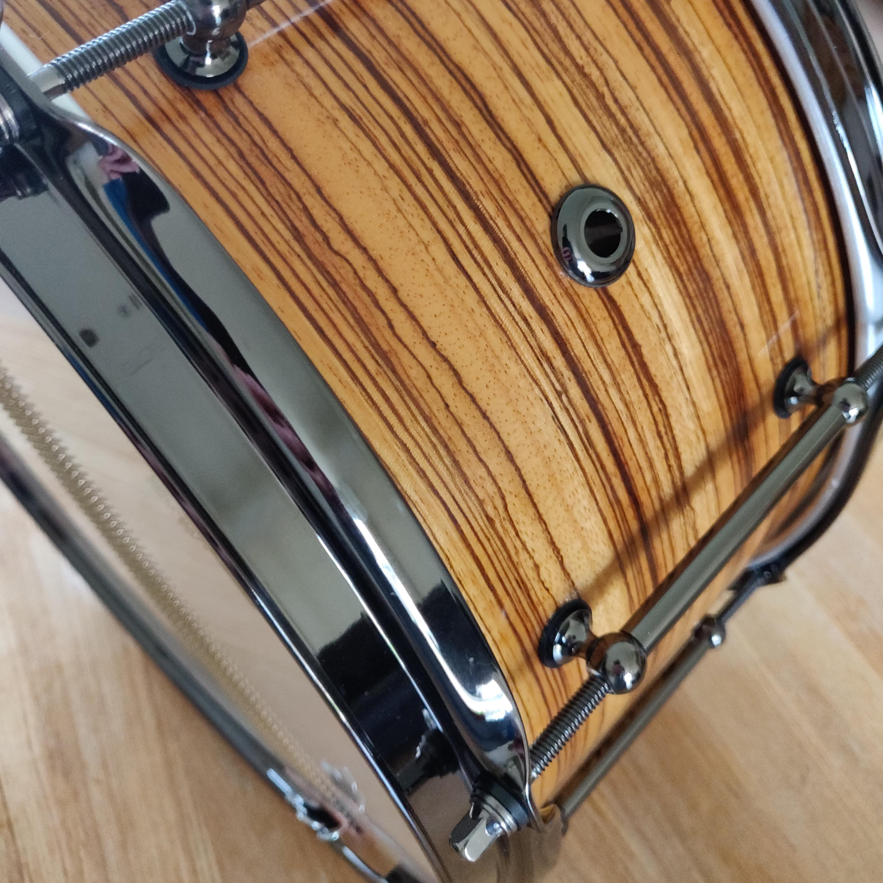 14" x 7" Zebrano on Birch Snare Drum