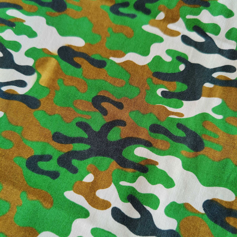 Green Camo II Cotton Drawstring Drum Bag