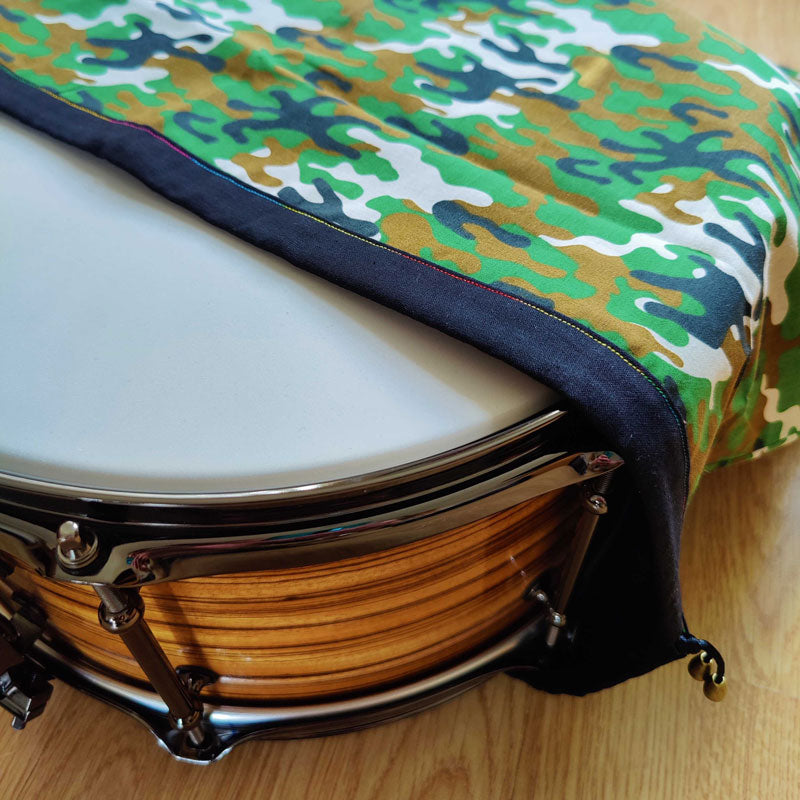 Green Camo II Cotton Drawstring Drum Bag