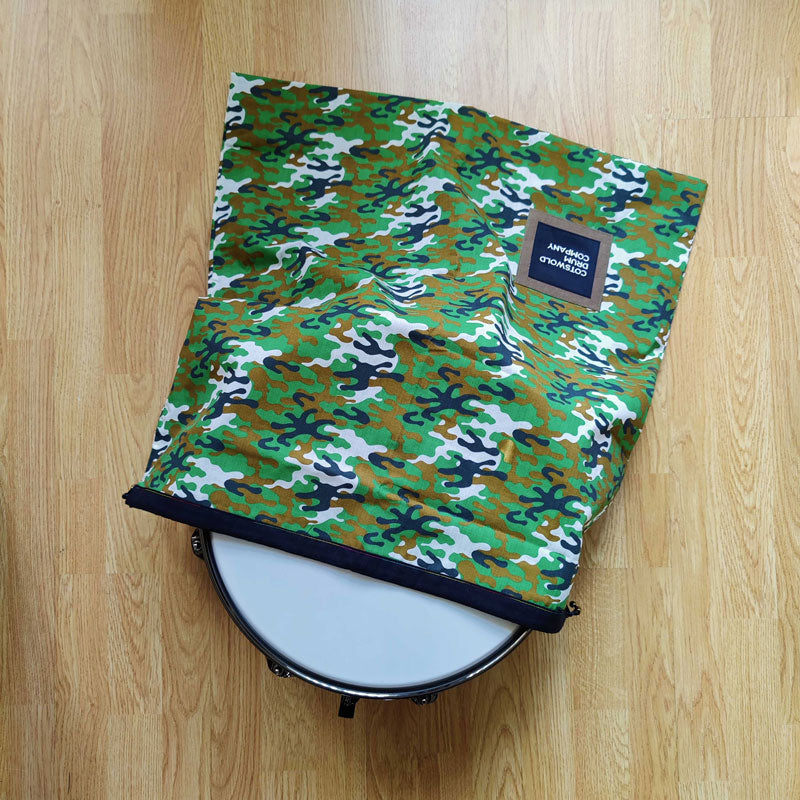 Green Camo II Cotton Drawstring Drum Bag