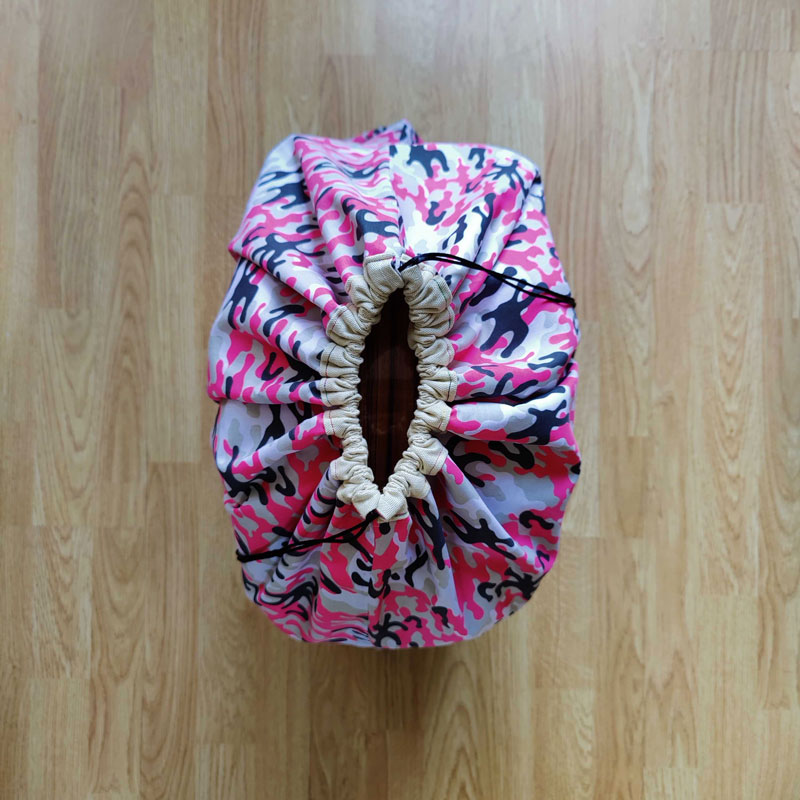 Pink Camo Cotton Drawstring Drum Bag