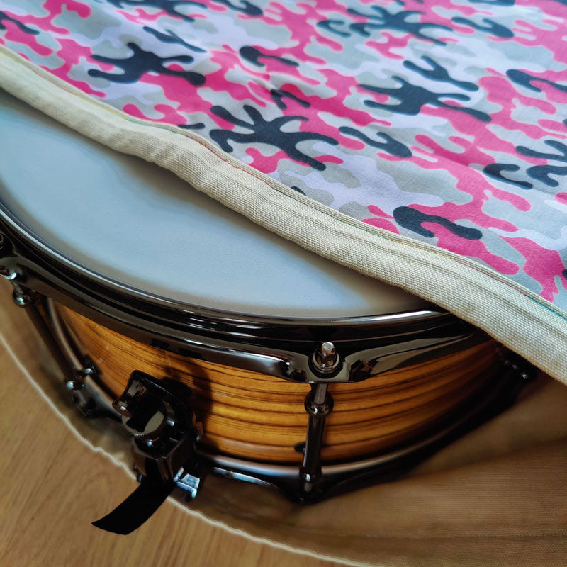 Pink Camo Cotton Drawstring Drum Bag